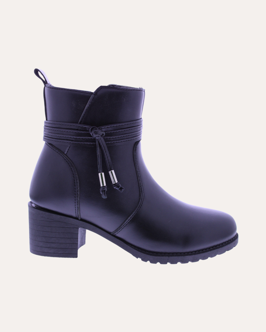 Women's Faux Leather Wrap Tie Ankle Boot