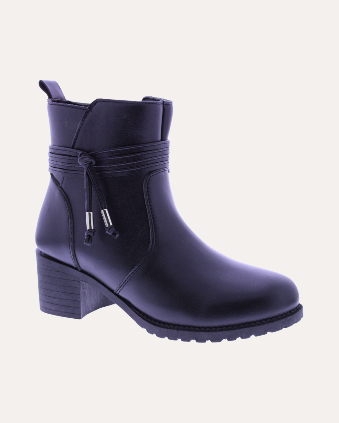 Women's Faux Leather Wrap Tie Ankle Boot