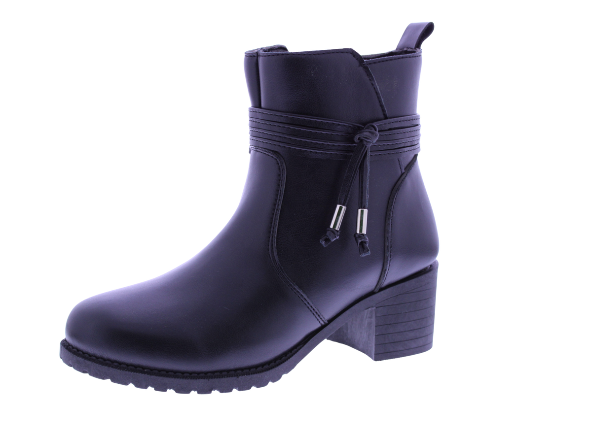 Women's Faux Leather Wrap Tie Ankle Boot