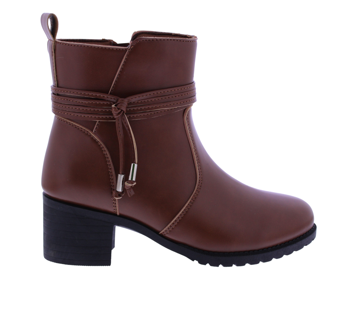 Women's Faux Leather Wrap Tie Ankle Boot