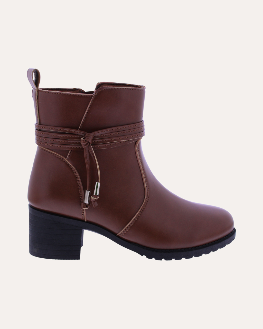 Women's Faux Leather Wrap Tie Ankle Boot