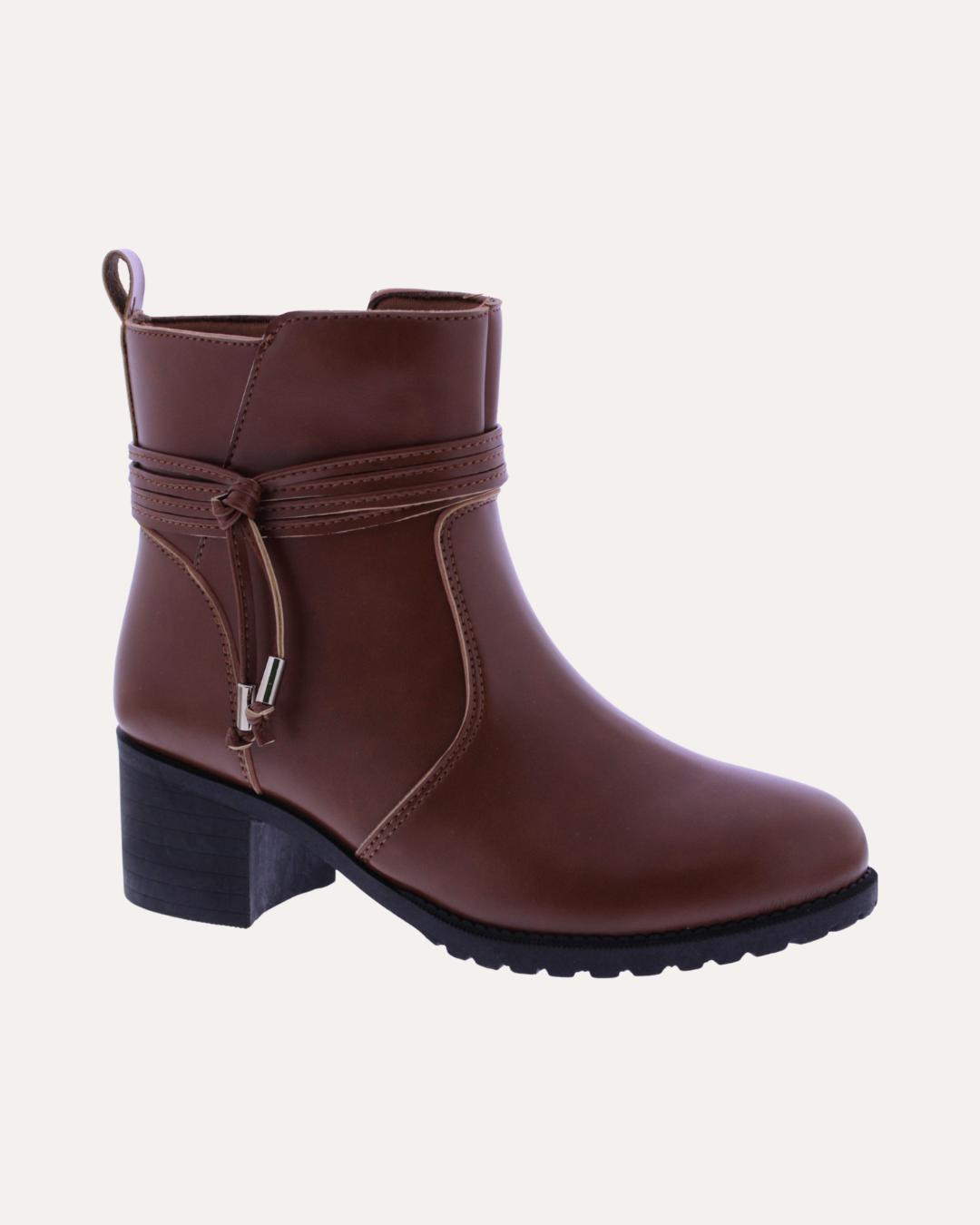 Women's Faux Leather Wrap Tie Ankle Boot
