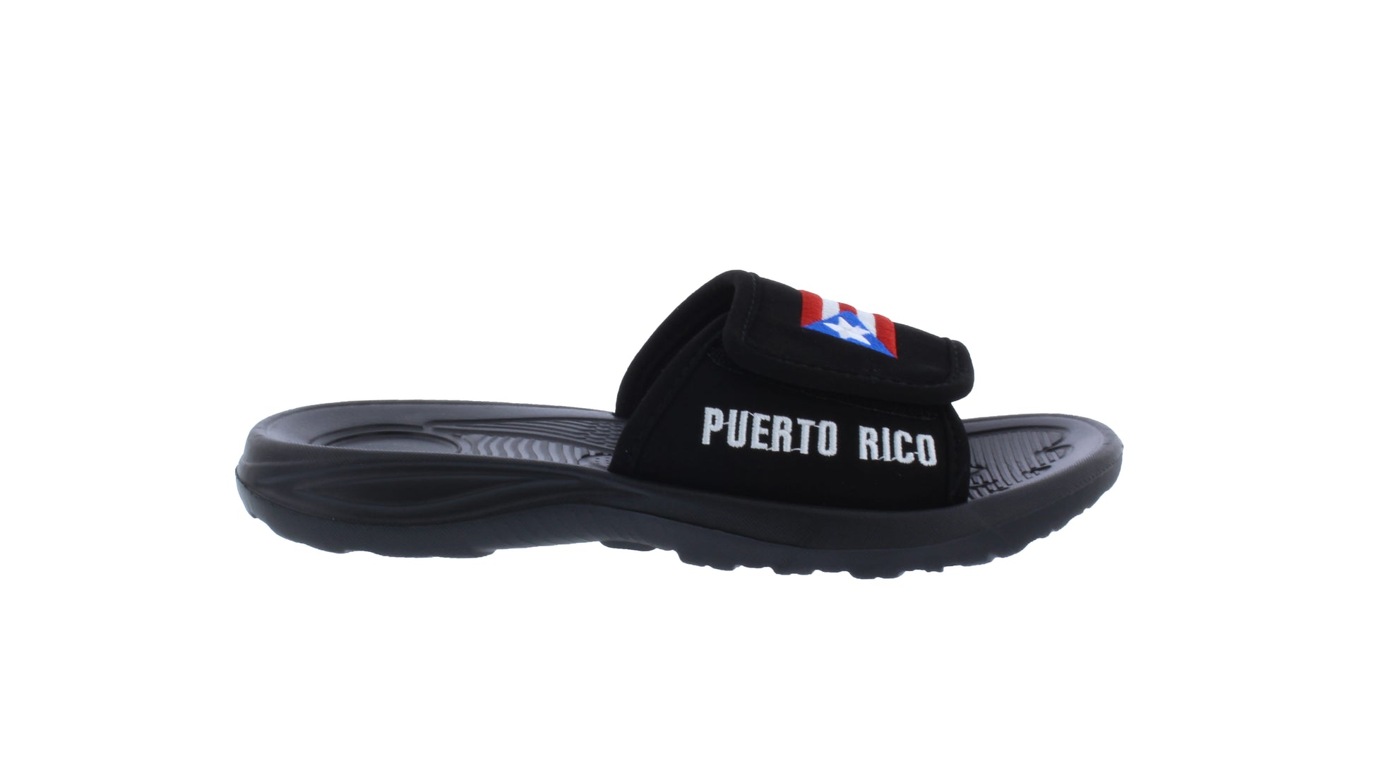 Pantuflas de Hombre de Tela con Estampado de Puerto Rico y Cierre con Velcro