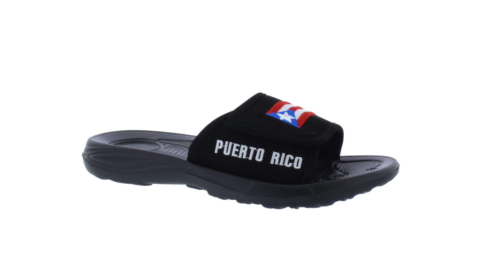 Pantuflas de Hombre de Tela con Estampado de Puerto Rico y Cierre con Velcro