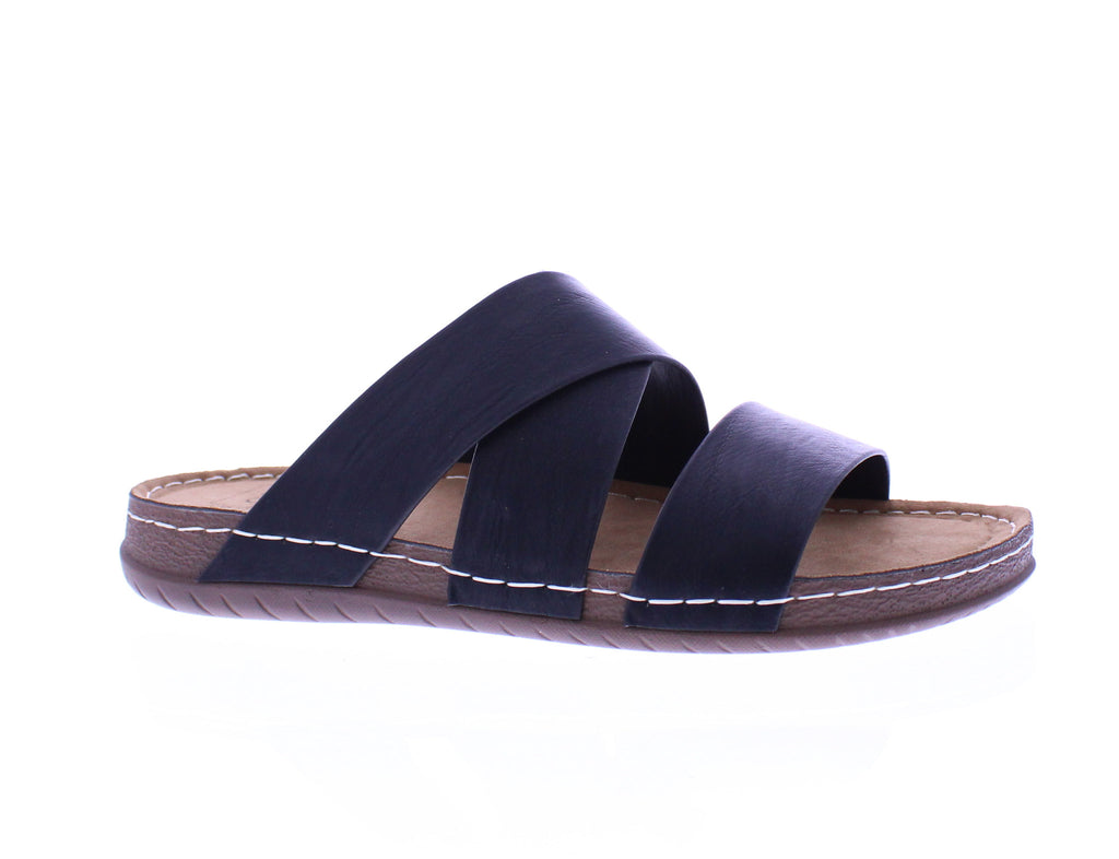 Men Faux Leather Slide