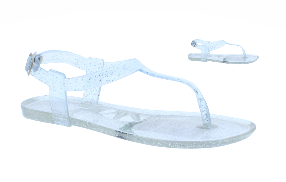 Girls Plastic Sandal with Buckle Closure