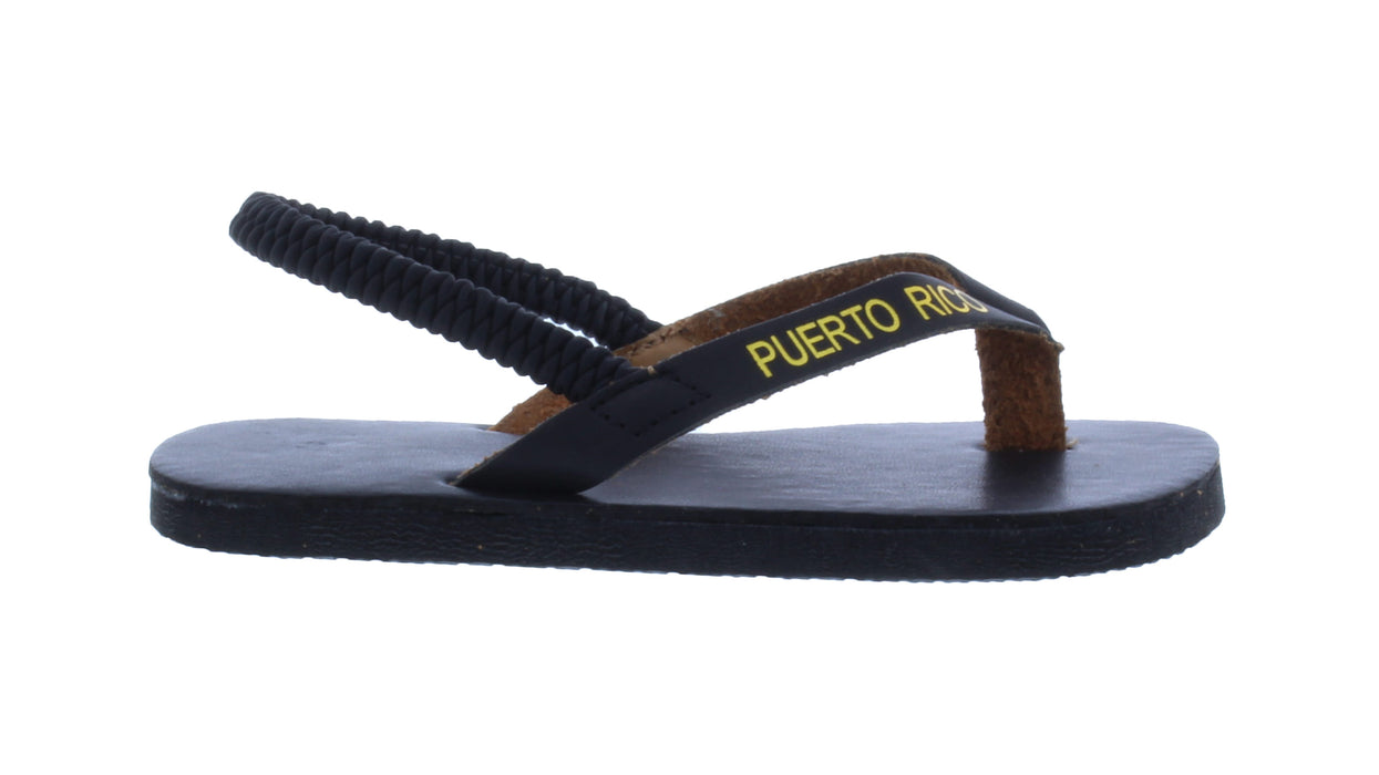 Unisex Synthetic Leather Flip Flop with Puerto Rico Print