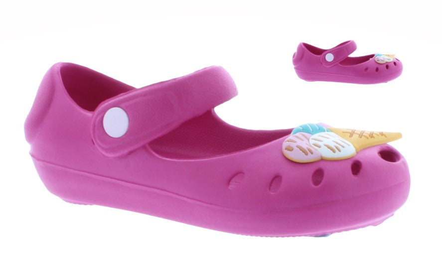 Girls Rubber Sandal with Ice Cream Print