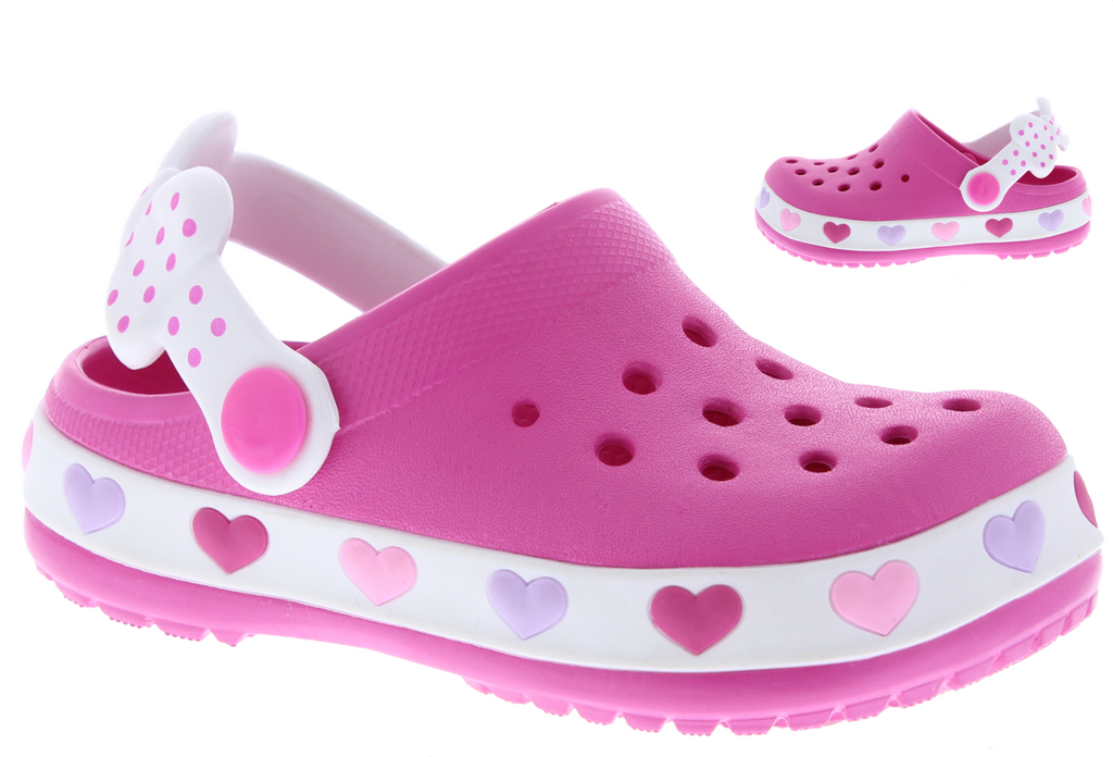 Girls Clog with Heart Print Band