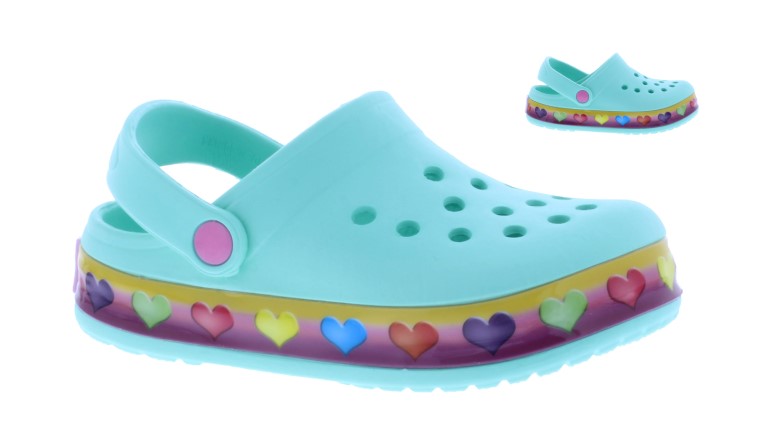 Girls Rubber Clog with Heart Print