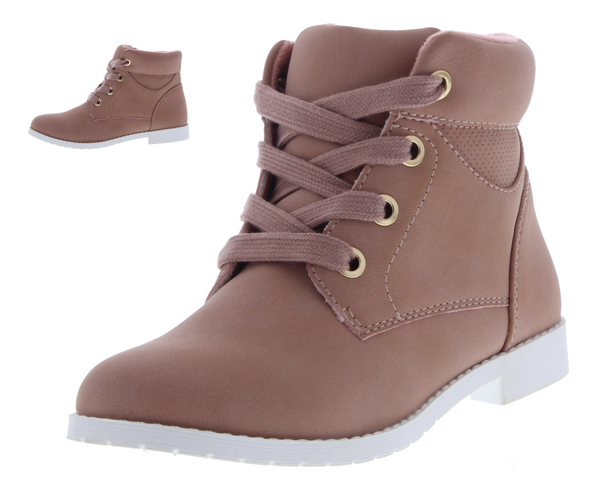Girls Fabric Lace Up Boot