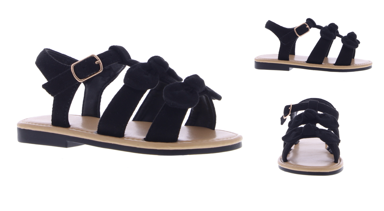 Girls Suede Sandal with Buckle Closure