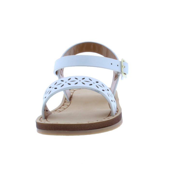 Girls Synthetic Leather Sandal with Flowers
