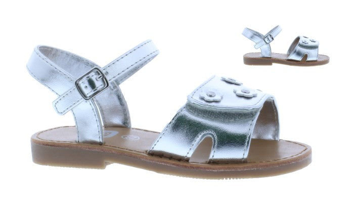 Girls Synthetic Leather Sandal with Velcro Closure