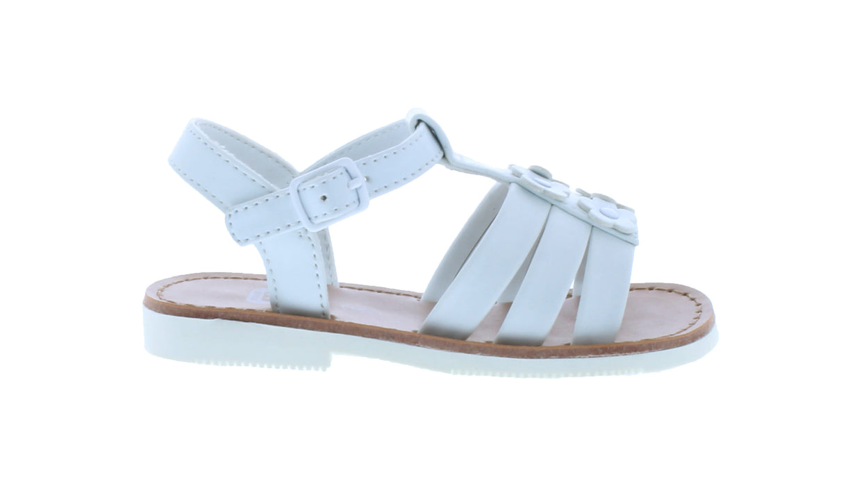 Girls Synthetic Leather Sandal with Buckle Closure