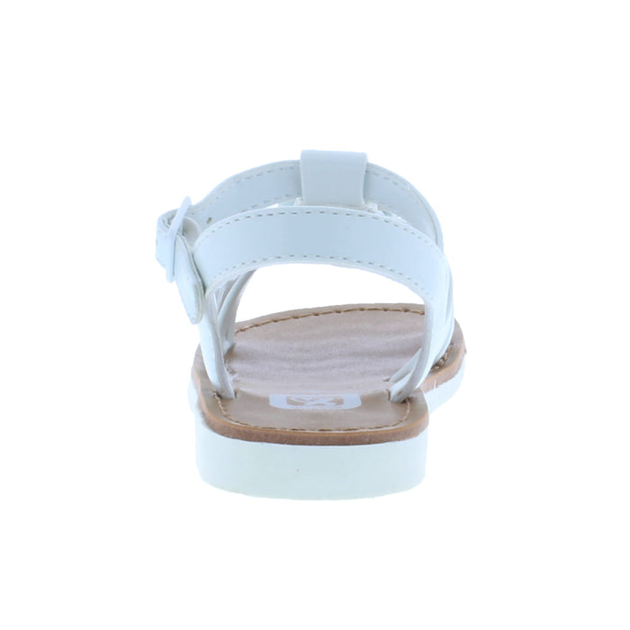 Girls Synthetic Leather Sandal with Buckle Closure