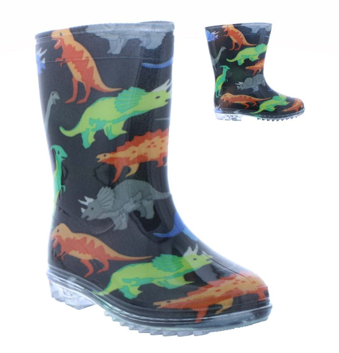 Boys Rubber Boot with Dinosaur Print
