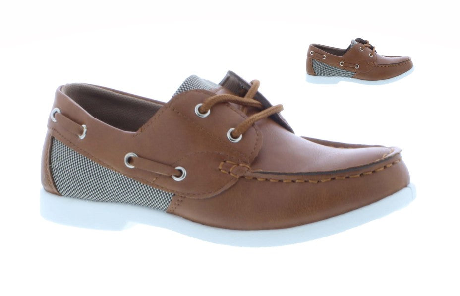 Boys Synthetic Leather Lace Up Loafers