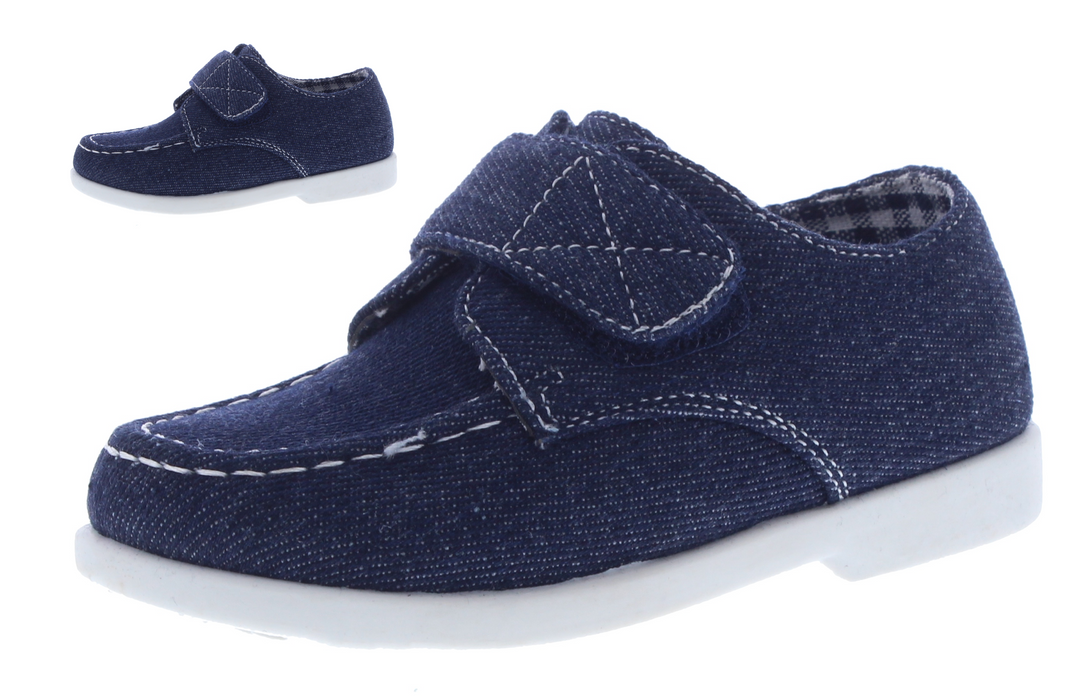 Boys Fabric Loafers with Velcro Closure