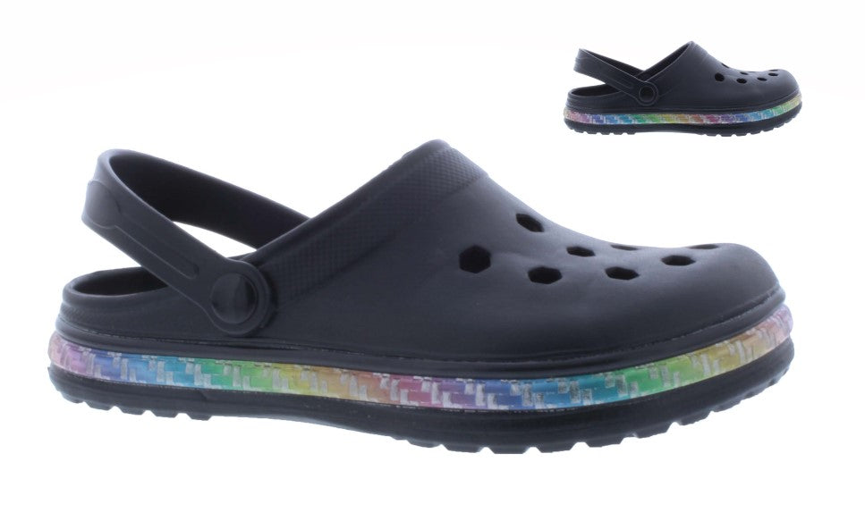 Women Clog with Multicolor Band