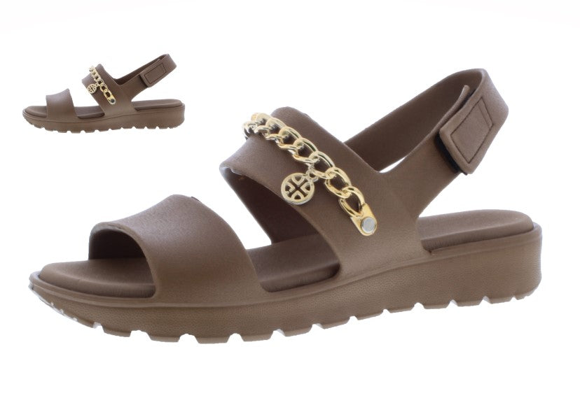 Women Sandal with Chain and Velcro Closure