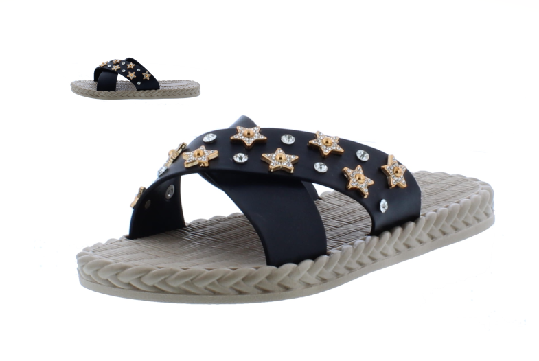Women Slip On Rubber Sandal with Stars