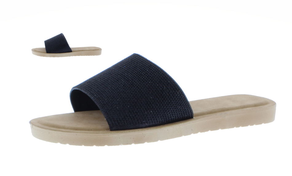 Sandalias de goma para mujer con purpurina