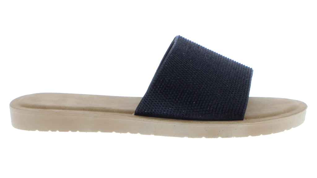 Sandalias de goma para mujer con purpurina