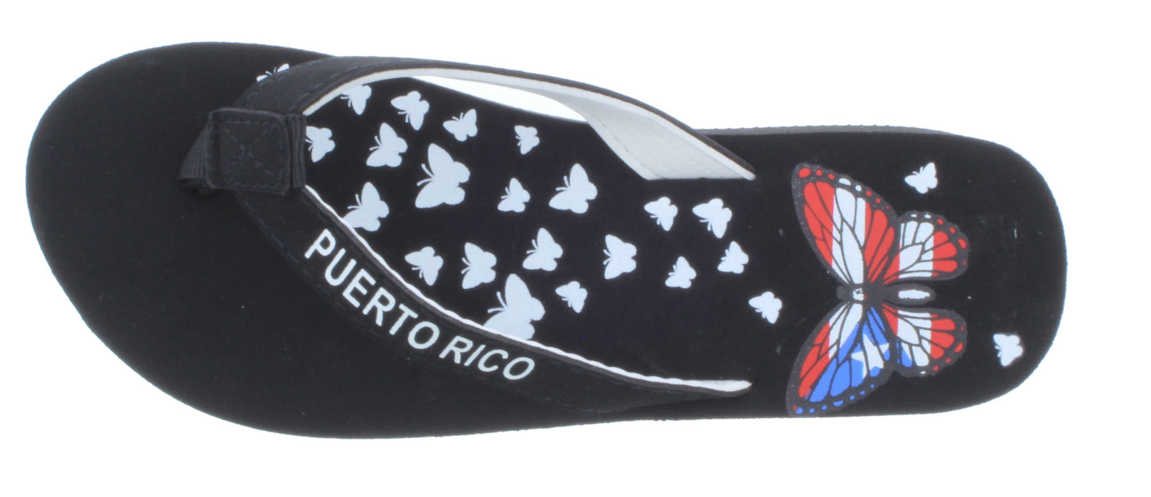 Chanclas de plataforma de goma para mujer con estampado de Puerto Rico