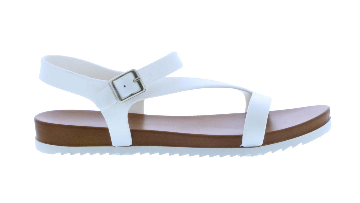Women Rubber Sandal with Buckle Closure