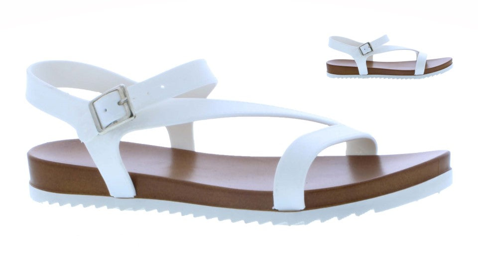 Women Rubber Sandal with Buckle Closure