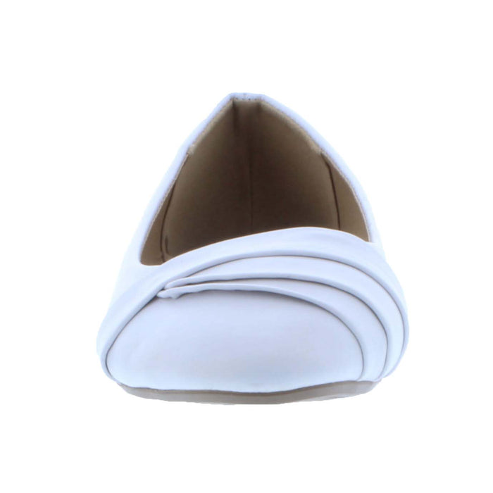 Women Faux Leather Flat with Rounded Tip