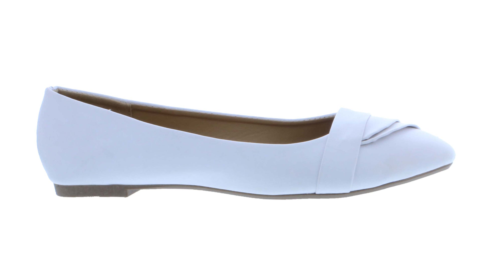 Women Faux Leather Flat with Rounded Tip