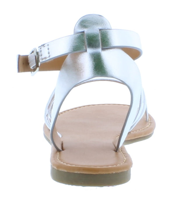 Women Synthetic Leather Sandal with Buckle Closure