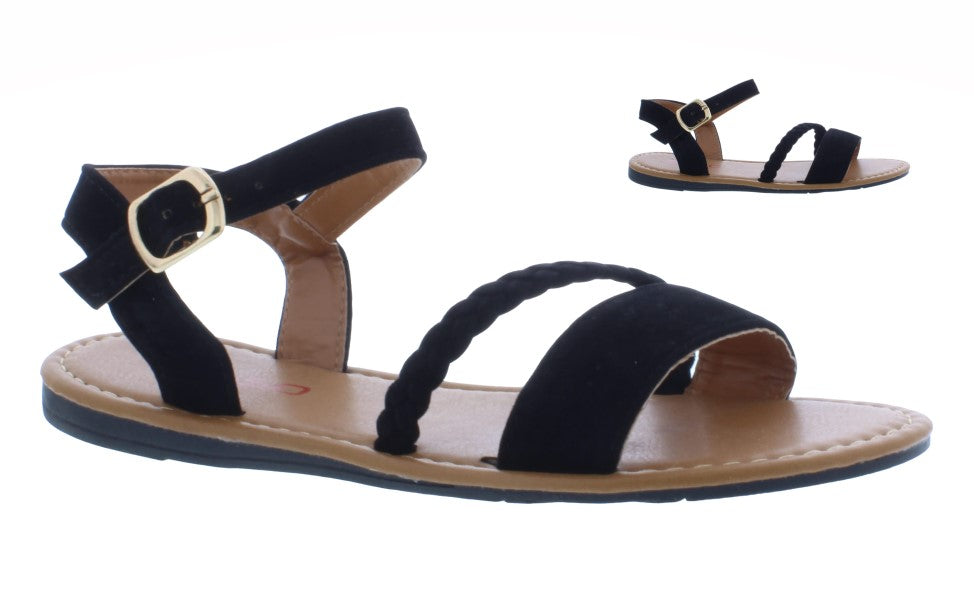 Women Fabric Sandal with Buckle Closure