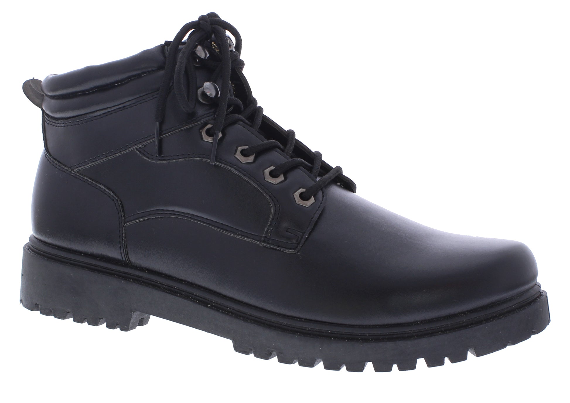 Bota con cordones de cuero sintético para hombre